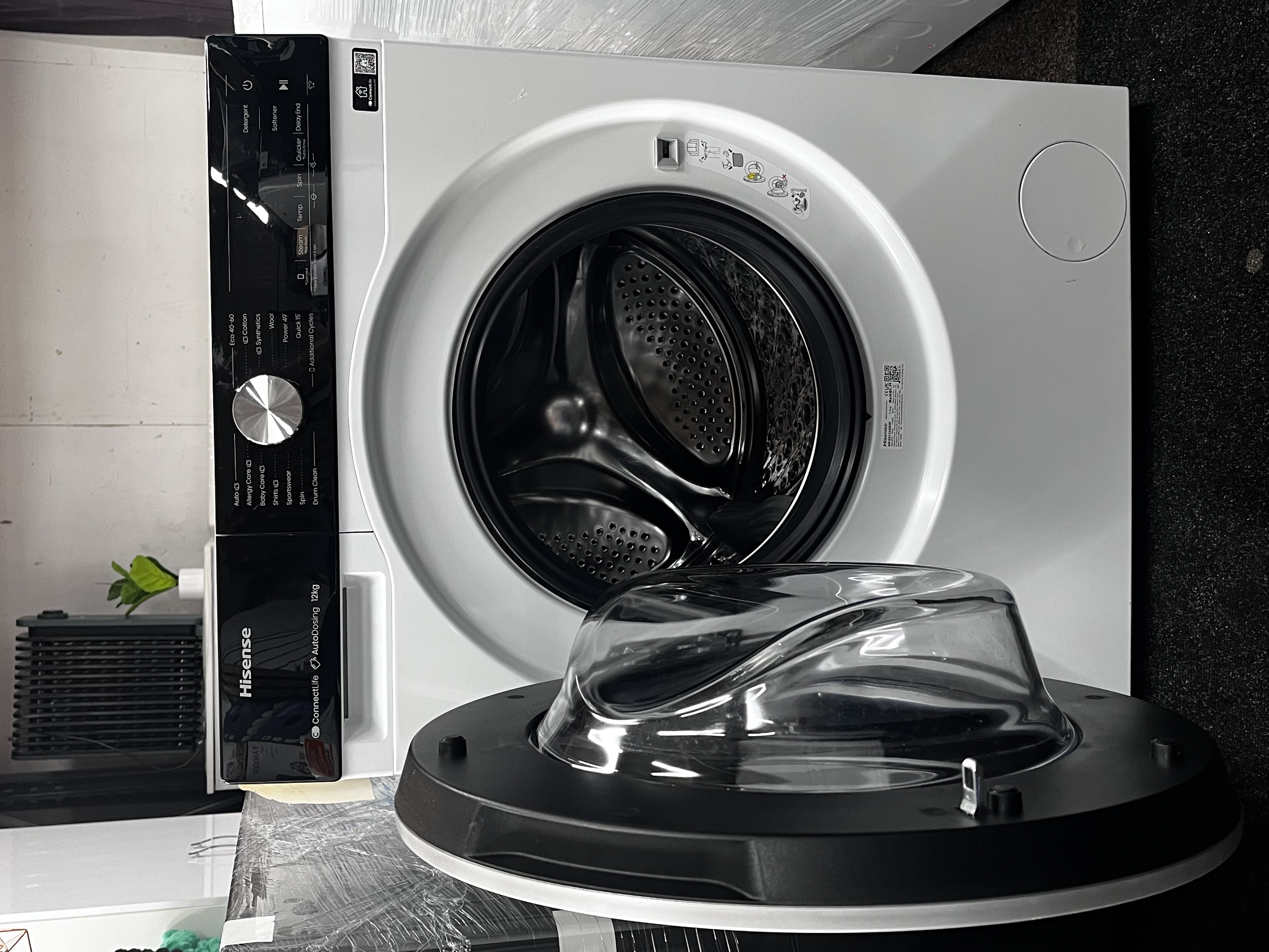 Close-up of washing machine stock