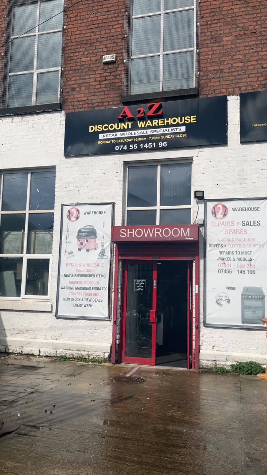 A2Z Discount Warehouse storefront in Bolton